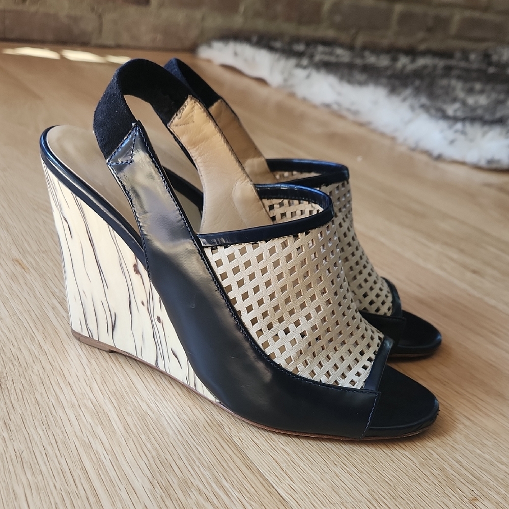 Vintage Eugenia Kim Leather Wedge Sandals